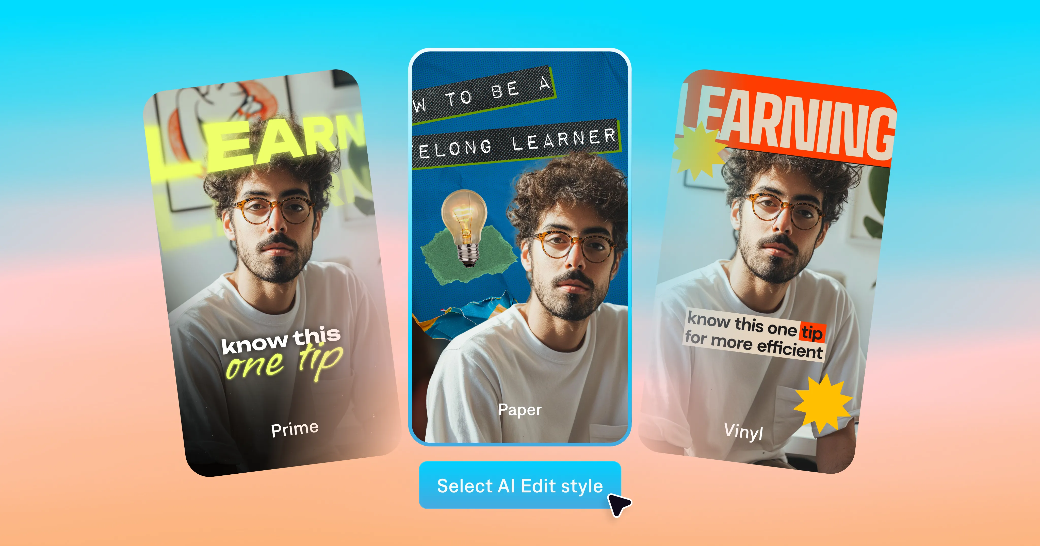 Find your video style with AI Edit