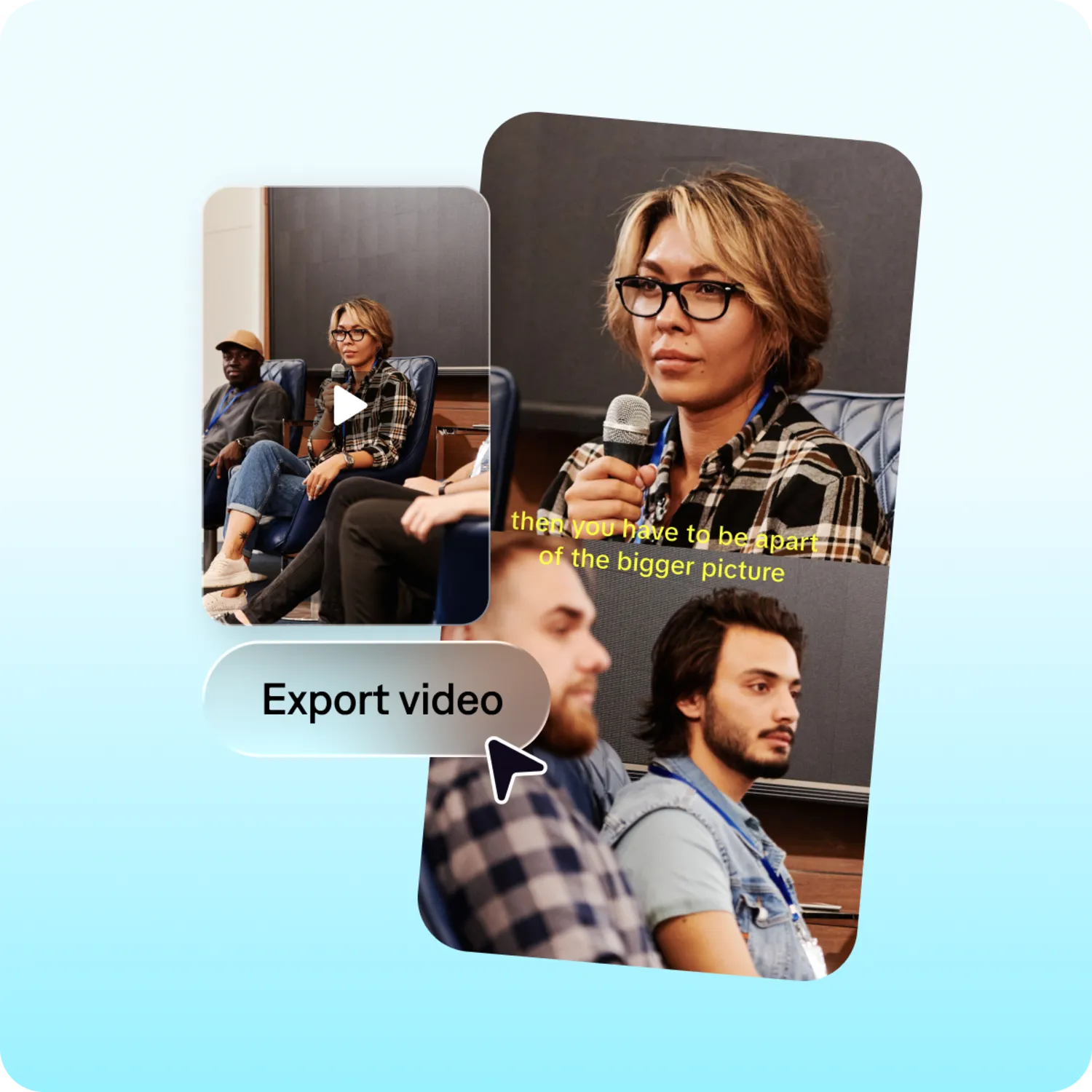 Uploading a webinar recording and reviewing generated clips in Captions